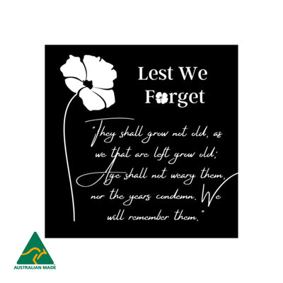 Anzac Poem Metal Wall Art | Black Finish