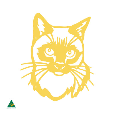 Cat Portrait Metal Wall Art | Lemon Yellow Gloss