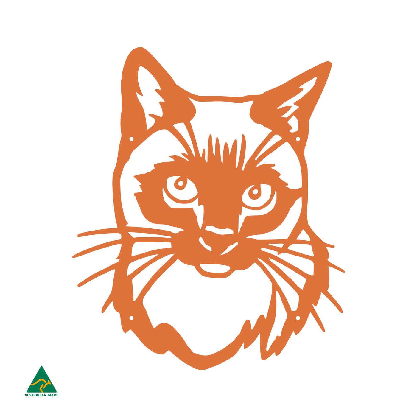 Cat Portrait Metal Wall Art | Orange X15 Gloss