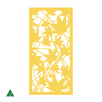 Maple Leaves Privacy Screen | Lemon Yellow Gloss